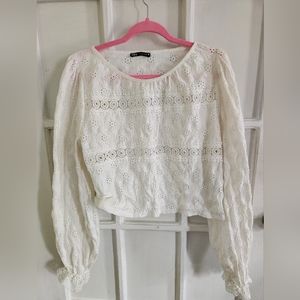 Zara crochet stretchy blouse